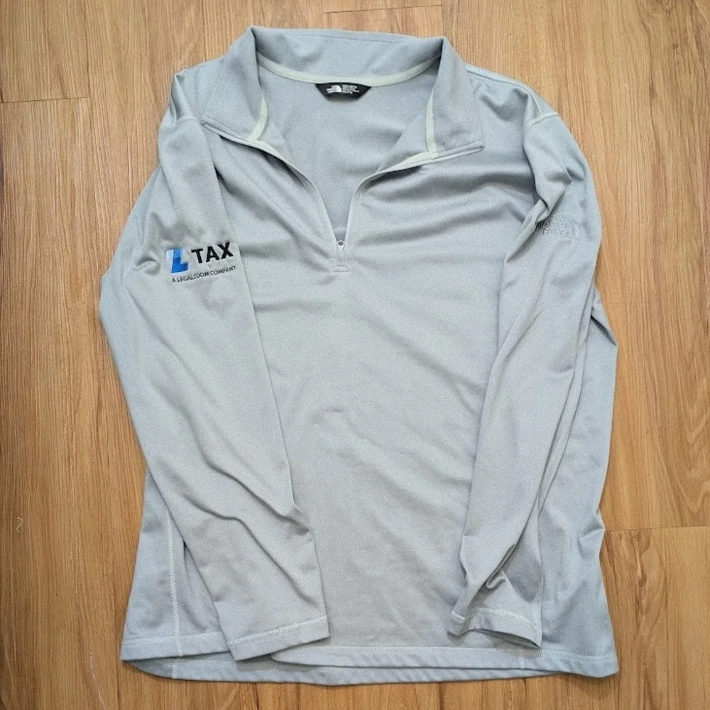 The North‎ Face Men's Gray 1/4 Zip Performance Pullover XXL Embroidered Logo